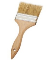 Кисть плоская "английская" 25 мм, натур. щетина, дер. ручка "AJKA"