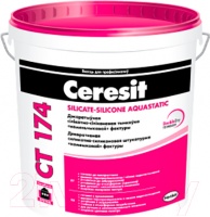 Декоративная штукатурка CT174 силикат-силикон. зерно 1,5мм CEYLON 6, 25кг.