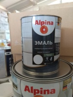 (У) Эмаль алкидн. Alpina Эмаль универсальная белая шелковисто-матовая, 0,75 л