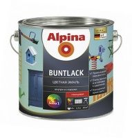 (У) Эмаль алкидн. Alpina Цветная эмаль (Buntlack) глянцевая RAL8017 Шоколадный 2,5л / 2,375кг