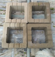 Блок бетонный стеновой пустотелый доборный гладкий, цвет сталь 