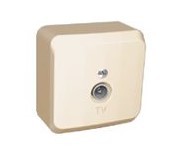 РОЗЕТКА ТЕЛЕВИЗИОННАЯ TV 0,7DB  КОННЕКТОР КРЕМОВАЯ НАРУЖНАЯ УСТАНОВКА TVA-002K 