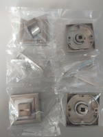 Фиксатор дверной защелки сантехнический (квадратный) WC-Quadro SN/CP  матовый никель/хром