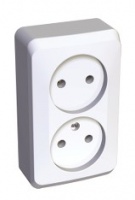 РОЗЕТКА  2-АЯ БЕЗ ЗАЗЕМЛЕНИЯ PC16-005B