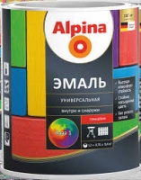 (У) Эмаль алкидн. Alpina универсальная глянцевая, цветная, слоновая кость 0,75 л / 0,88 кг