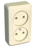 РОЗЕТКА 2-АЯ БЕЗ ЗАЗЕМЛЕНИЯ PC16-005K