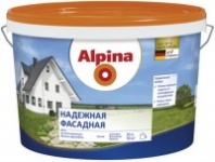 Краска Alpina Надежная фасадная ВД-АК, белая, 10л / 15,5 кг