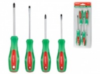 Набор отверток 4шт (SL4х75,SL5х100,PH1х75,PH2х100) ВОЛАТ (двухкомп. рукоятка Anti-Slip) арт.17085-04