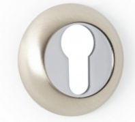 Накладка на цилиндр (круглая) VELA DPC Round SN/CP матовый никель/хром