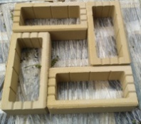 Блок бетонный стеновой пустотелый гладкий, цвет песчаник