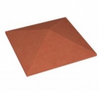 Крышка на столб для забора бетонная гладкая 490*490*80, цвет клинкер