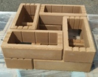 Блок бетонный стеновой пустотелый гладкий, цвет латте