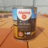 (У) Лазурь акрил. Alpina водоразбавл. д/дерева (Aqua Lasur fuer Holz) Тиковое дерево 0,75л /0,758кг.